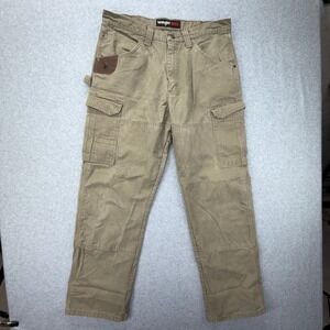 Wrangler Riggs Workwear Mens 34x32 Bark Brown Ripstop Ranger Cargo Pants 3W060BR
